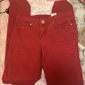 dark red jeans